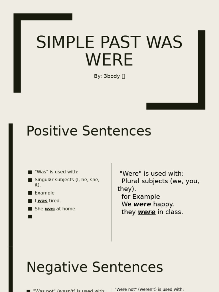 Understanding Simple Past: Was/Were | PDF | Language Mechanics ...