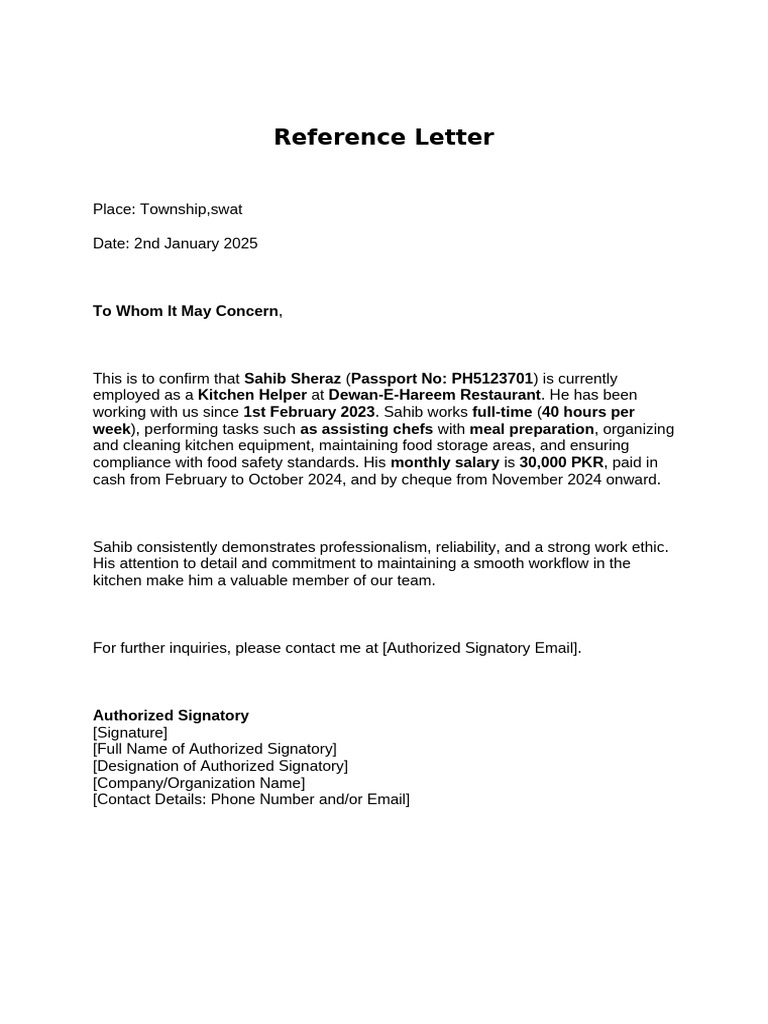 Reference Letter | PDF