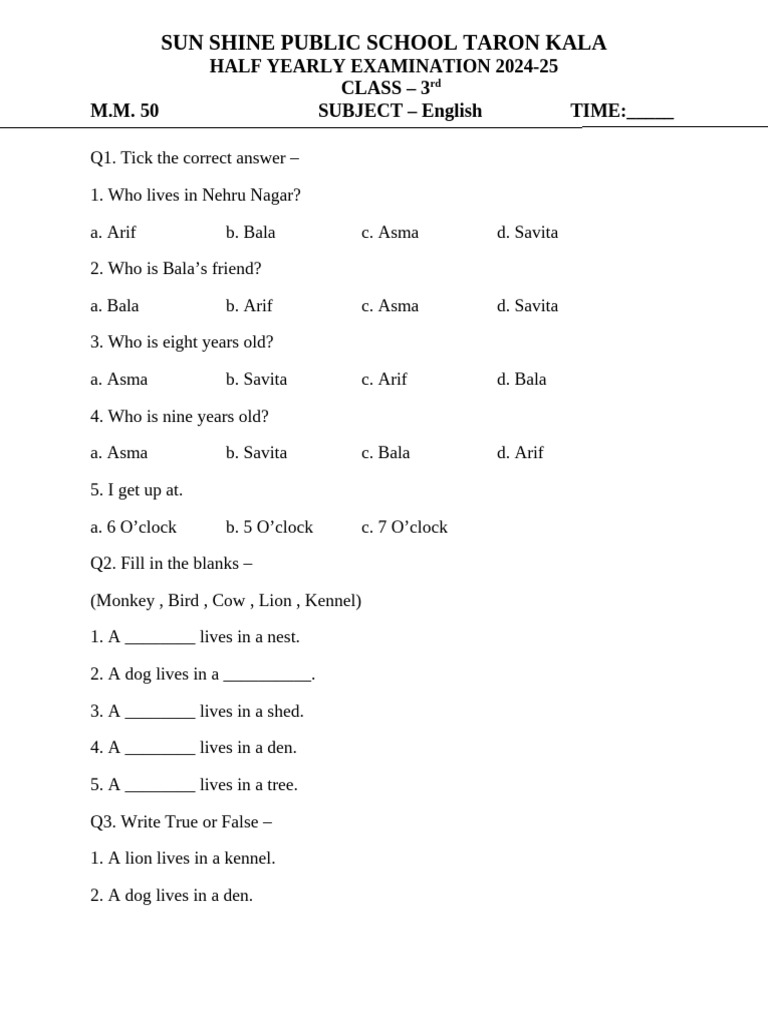 3rd English | PDF