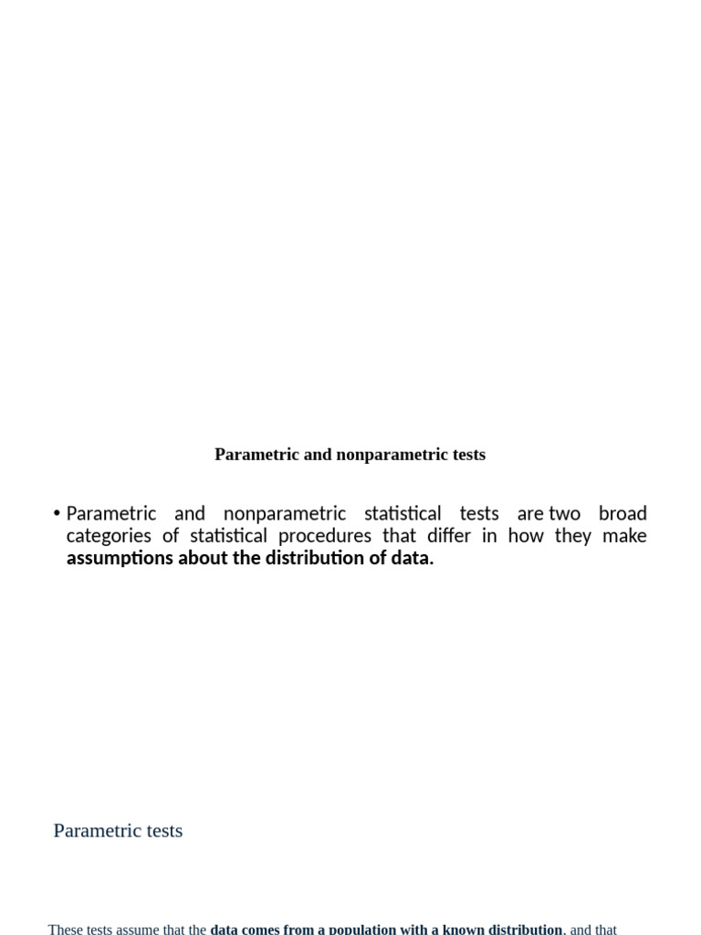 Parametric vs Nonparametric Tests | PDF | Student's T Test ...