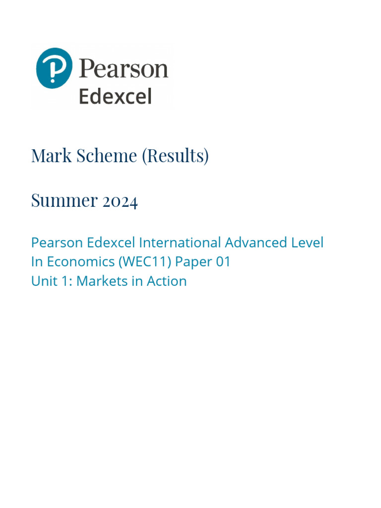 Edexcel A Level Economics Paper 1 MS | PDF | Elasticity (Economics ...