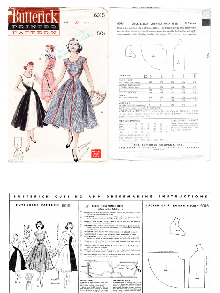 Butterick 6015 | PDF