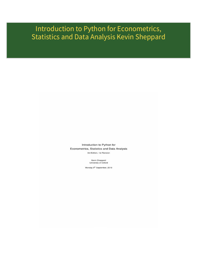 Introduction to Python for Econometrics, Statistics and Data Analysis ...
