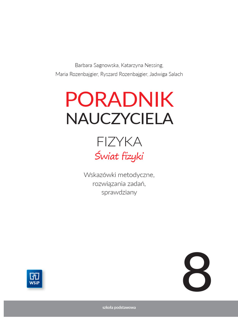Książka Do Fizyki Klasa 8 Fiz SP 4 8 Swiat Fizyki Kl 8 Mat Pomoc Poradnik | PDF