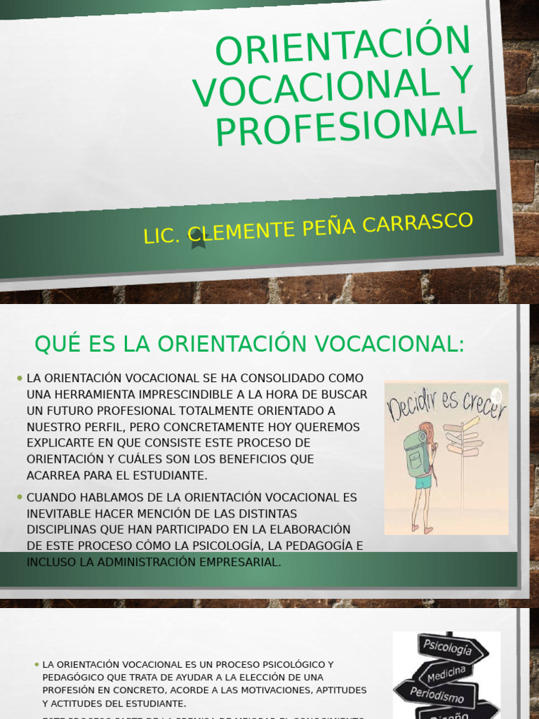 Significado de OVP en Orientación Vocacional | PDF | Toma de decisiones ...