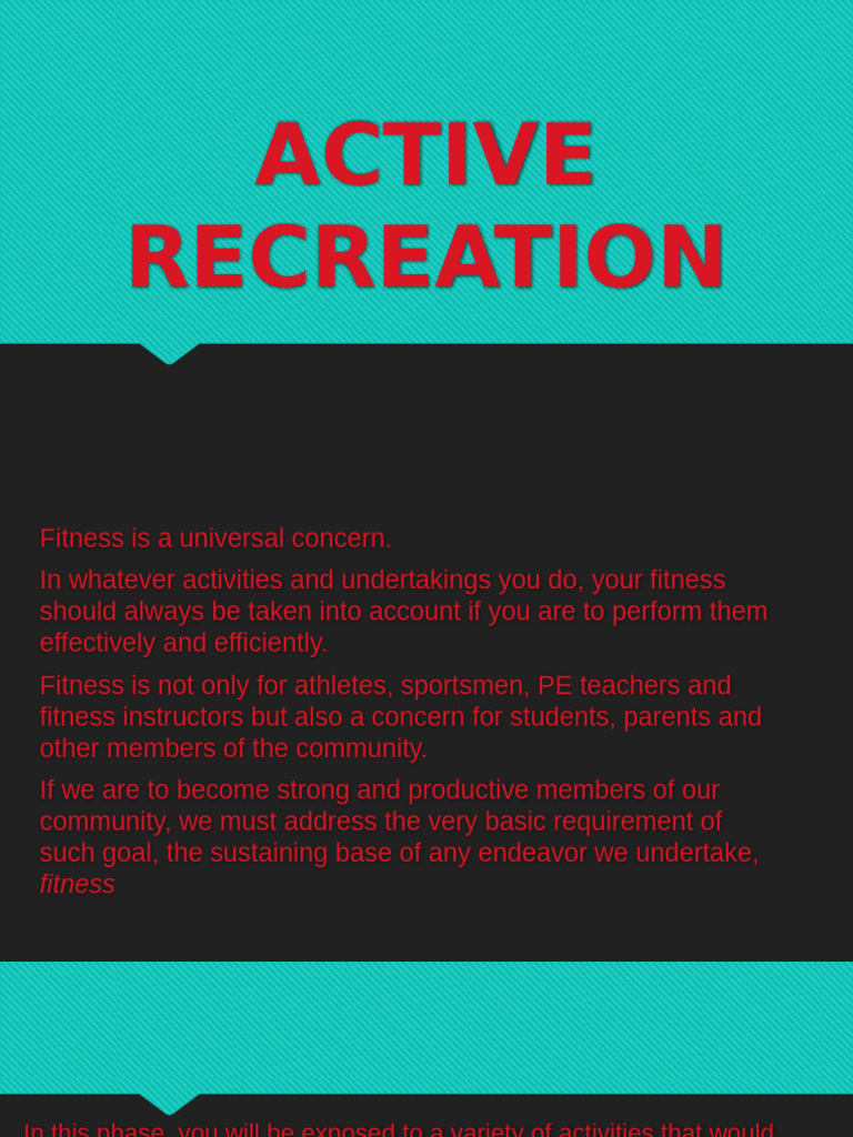 Active Recreation and Fitness Guide | PDF | Eating Disorder | Eating