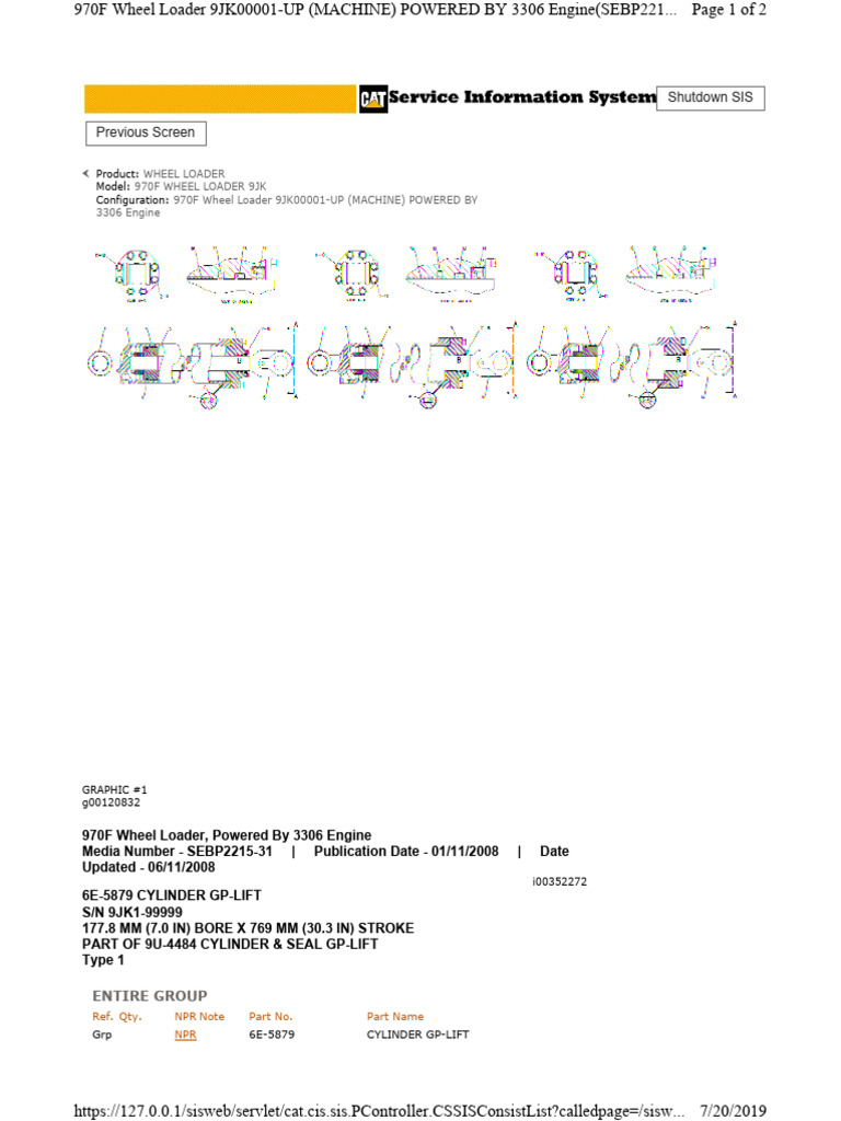 970 Lift Cylinder Type 1 177 | PDF | Machines | Vehicle Parts