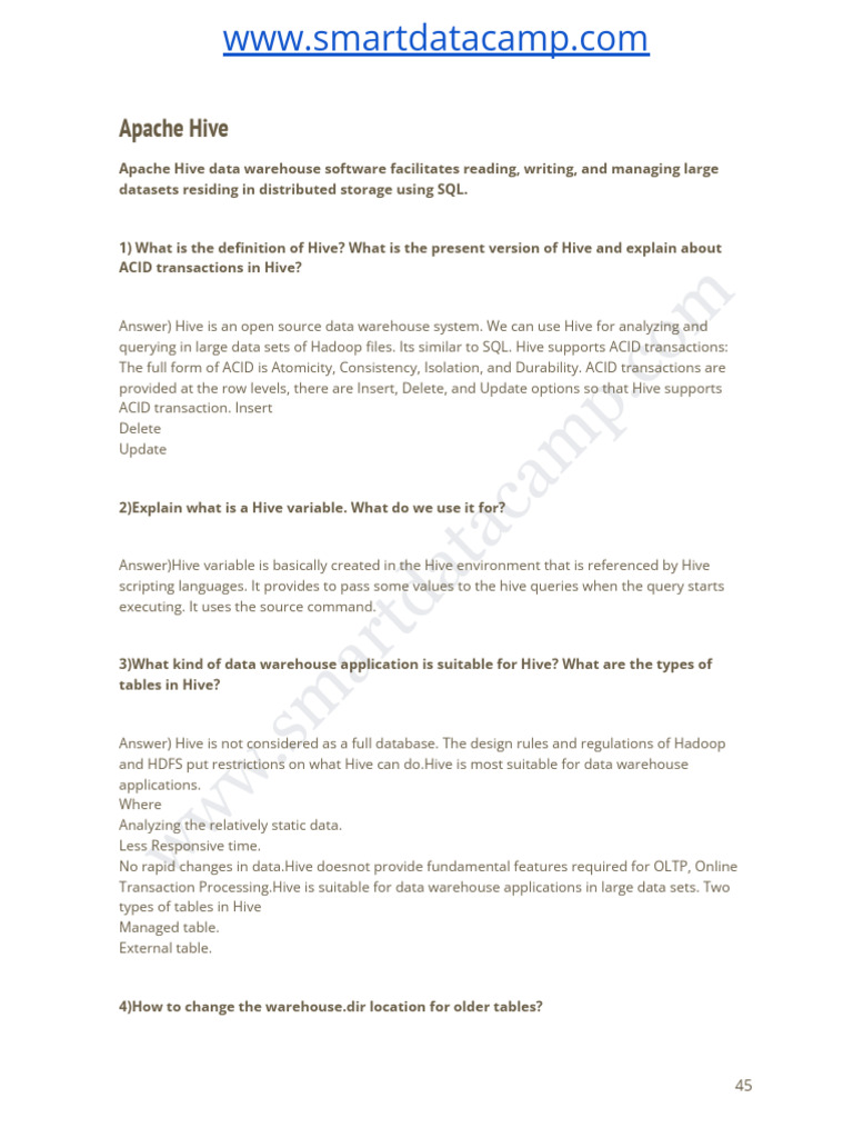 Hive Main 2 | PDF | Apache Hadoop | Databases