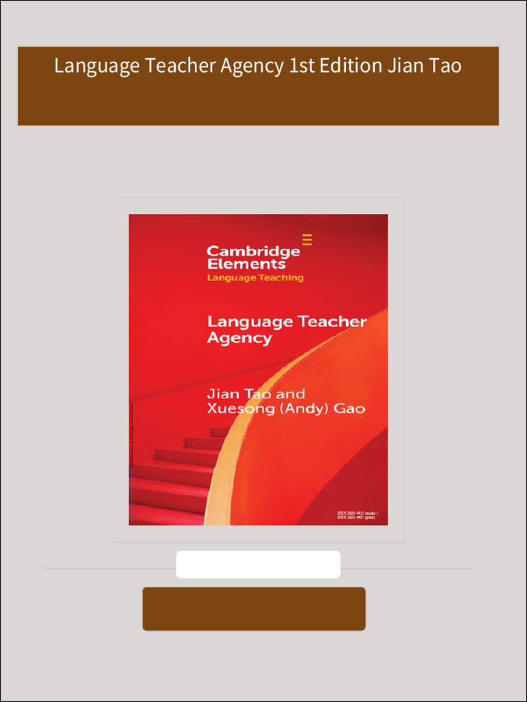 Language Teacher Agency 1st Edition Jian Tao download pdf | PDF | Self ...