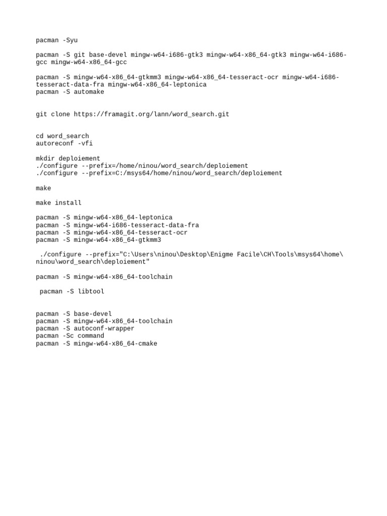 Install Word Search with Pacman | PDF