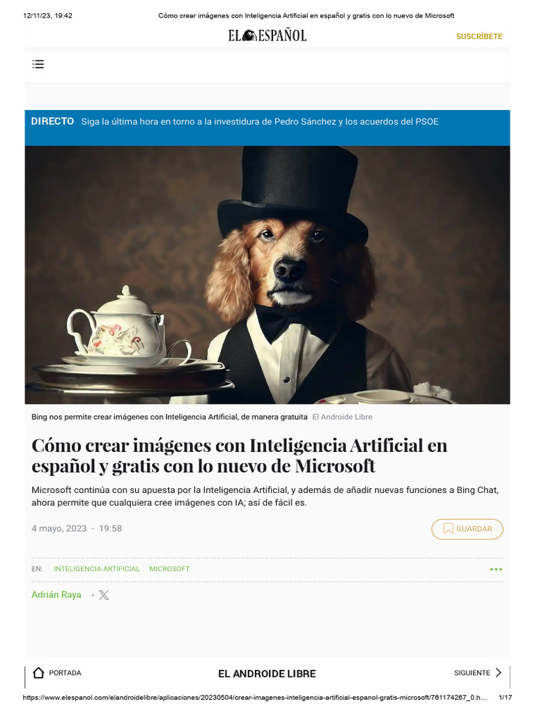Cómo crear imágenes con Inteligencia Artificial en español y gratis con ...