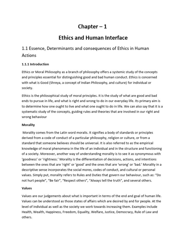 1 Ethics - Ethics and Human Interface - I - PATH | PDF | Morality