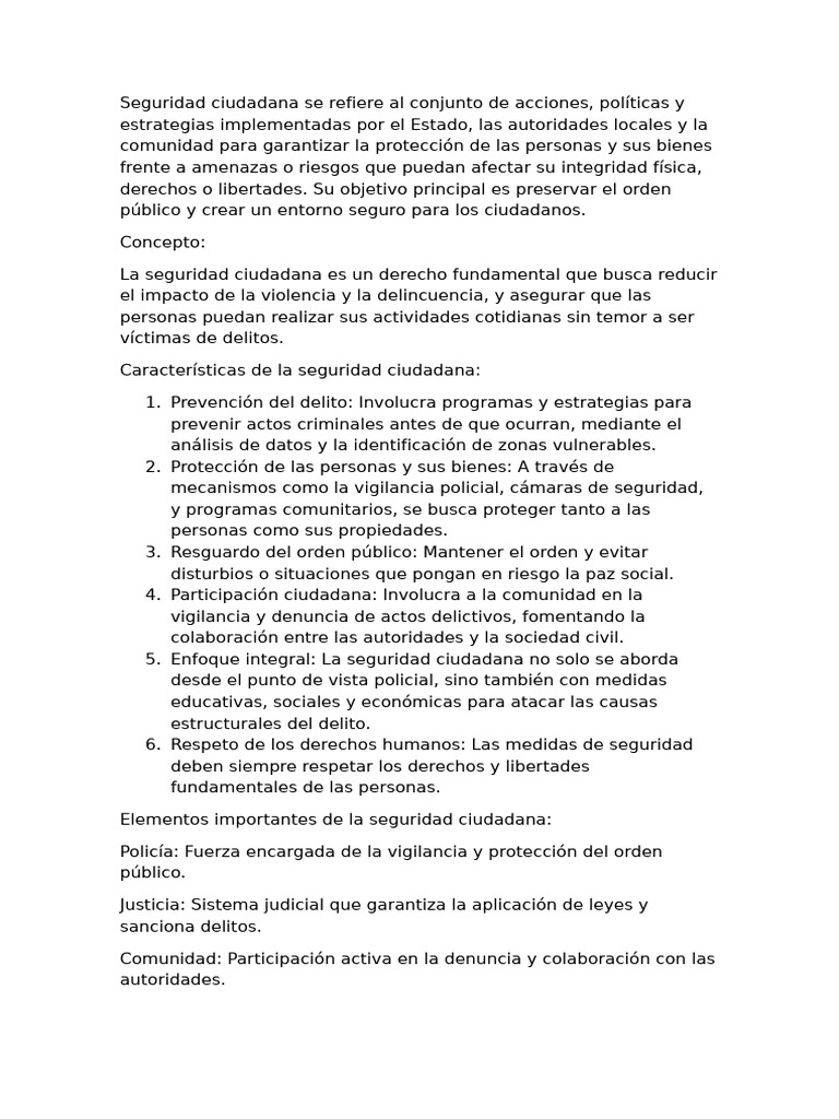 Seguridad Ciudadana: Estrategias y Derechos | PDF | Policía | Valores