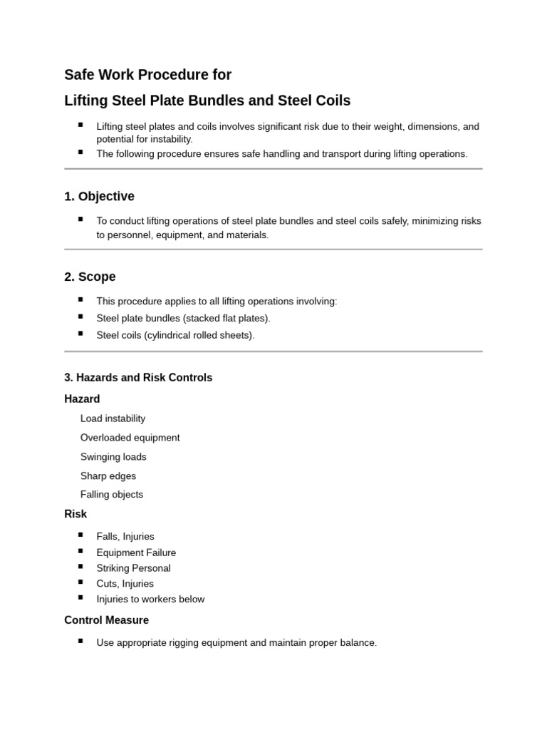 Safe Lifting Procedures for Steel Coils | PDF | Crane (Machine ...