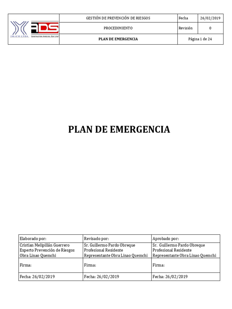 Plan de Emergencia y Prevención de Riesgos | PDF | Defensa Civil | Tsunami