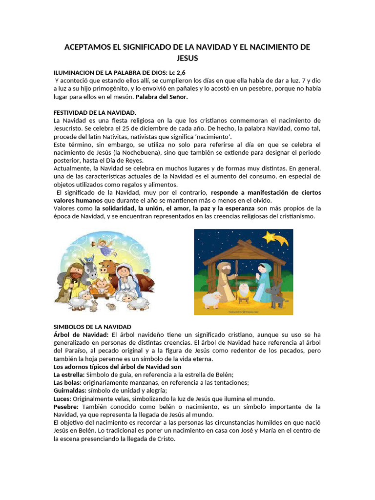 Significado de la Navidad y Jesús | PDF | Navidad | Árbol de Navidad