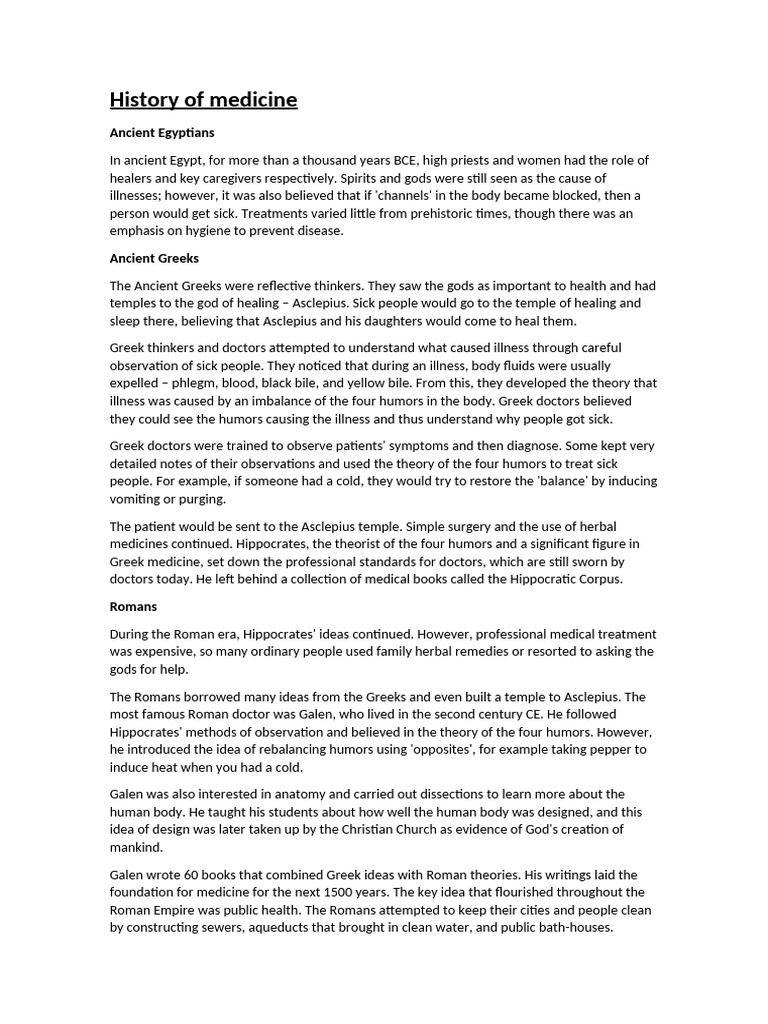 History of medicine | PDF | Medicine | Health Care