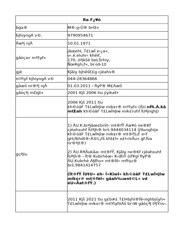 Bio Data | PDF