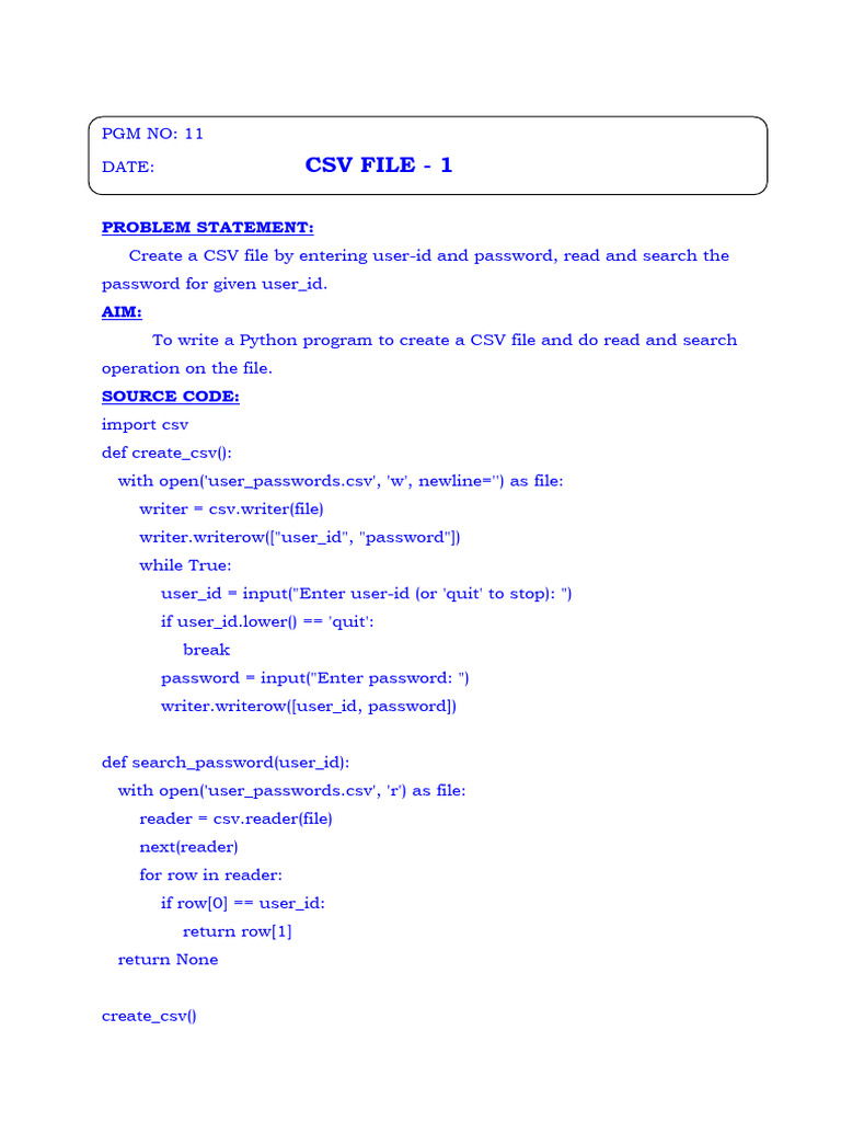 GR 12 CS Practical Programs (11-15) | PDF | Computer Programming ...