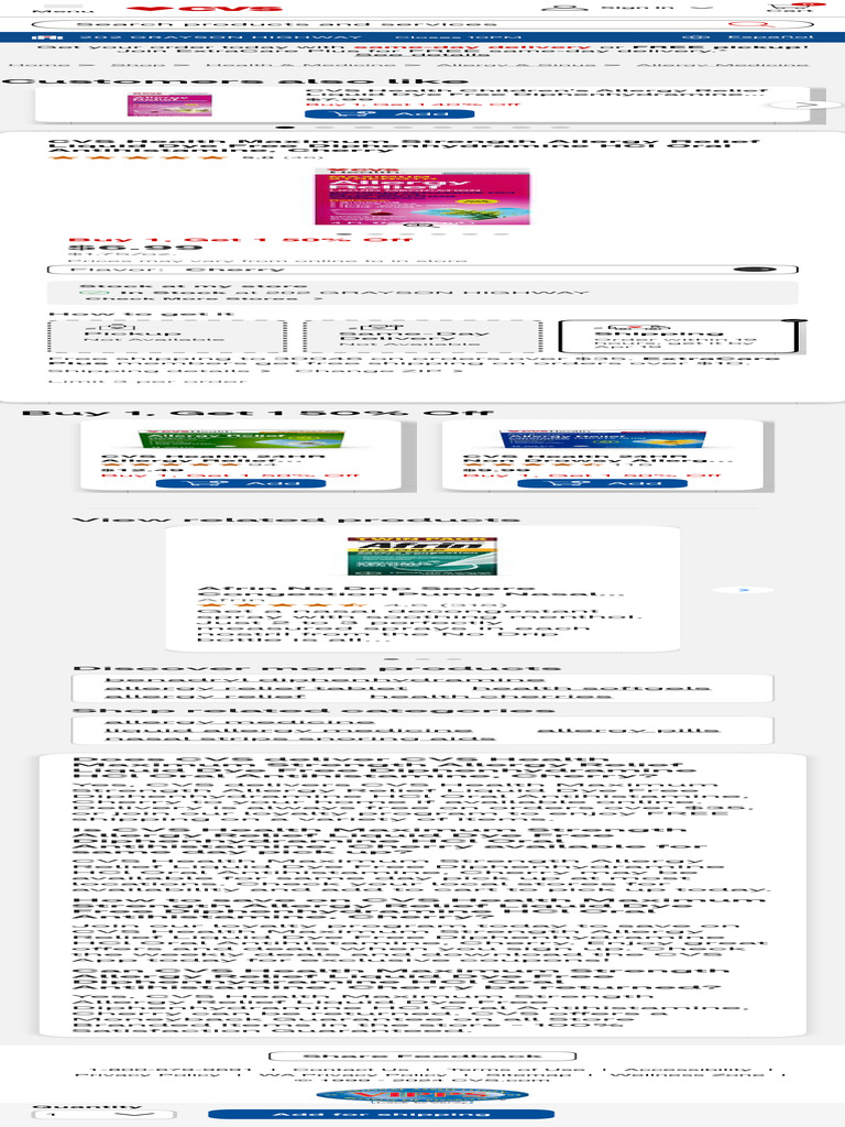 CVS Health Maximum Strength Allergy Relief Liquid Dye Free ...