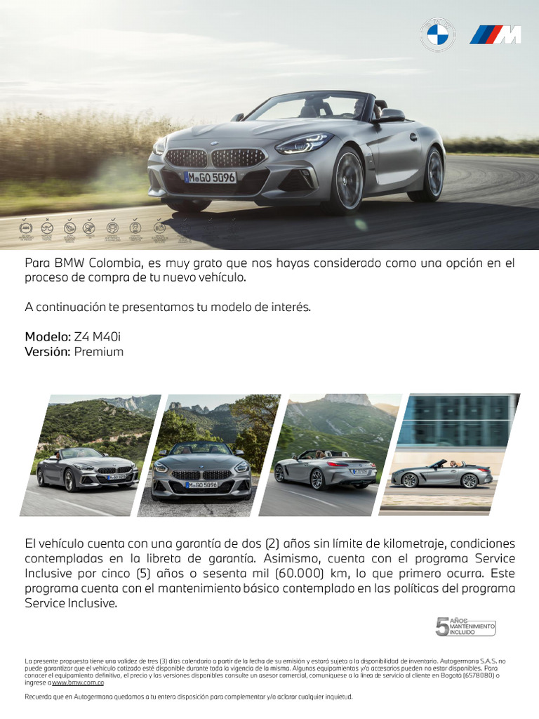 Ficha BMW - Z4 M40i | PDF