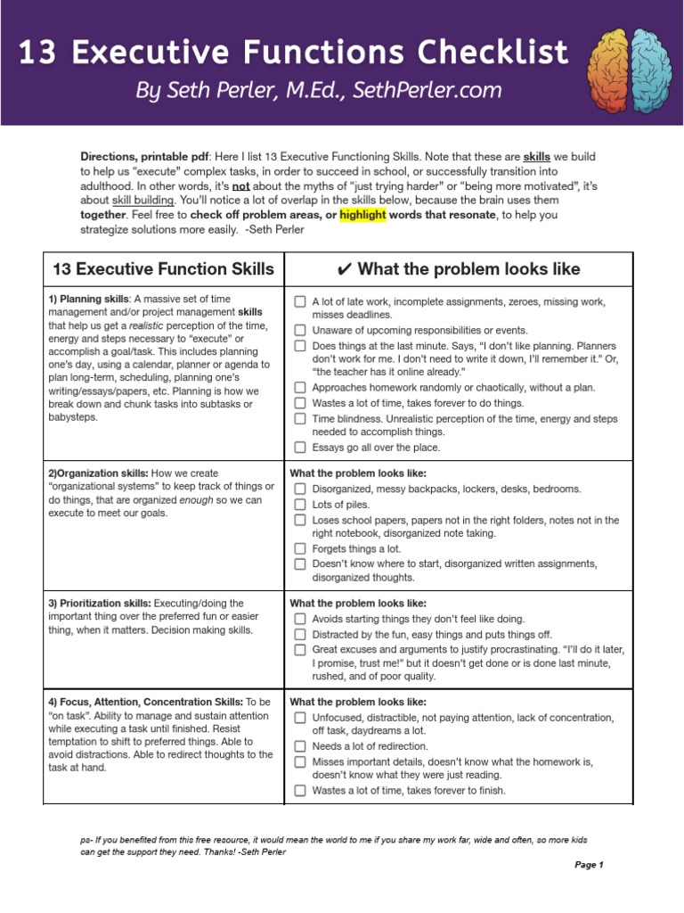 Executive Skills for Students | PDF | Emotions | Self-Management
