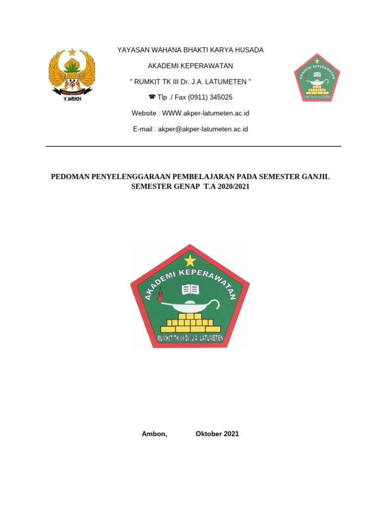 Pedoman Pembelajaran Akper Latumeten | PDF