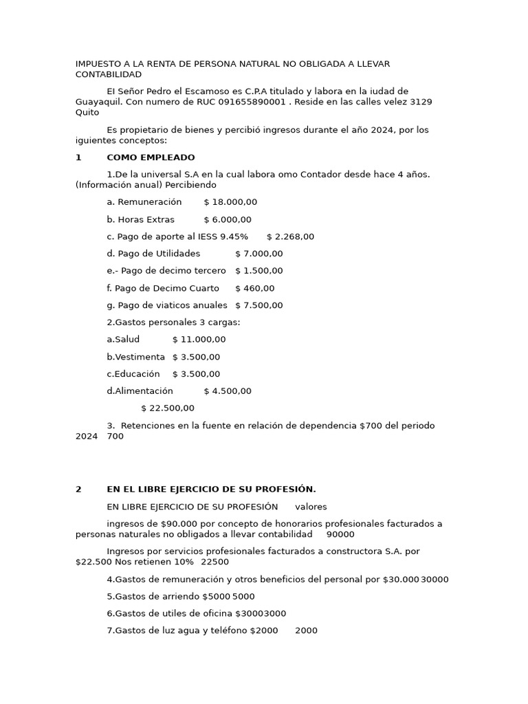 Impuesto a la Renta Persona Natural 2024 | PDF | Interés | Finanzas ...