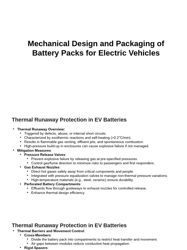 EV Battery Pack Design & Safety Features | PDF | Gases | Duct (Flow)