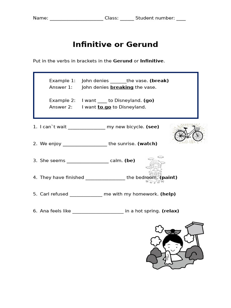 Infinitivegerundworksheet | PDF