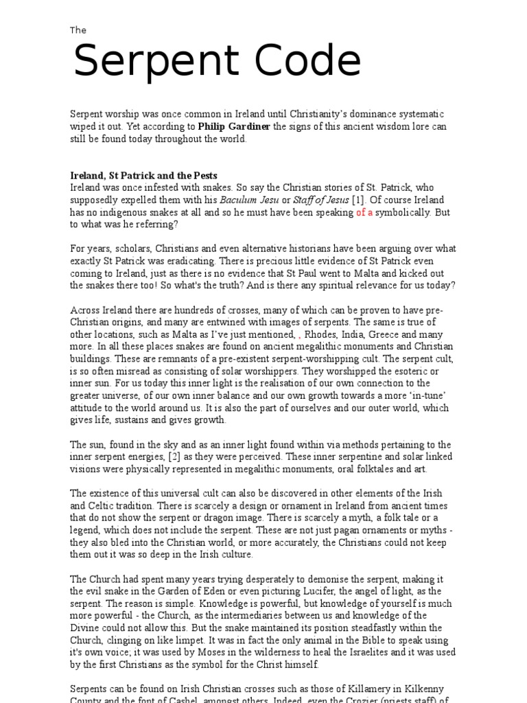 Serpent Code | PDF | Serpent (Symbolism) | Snake