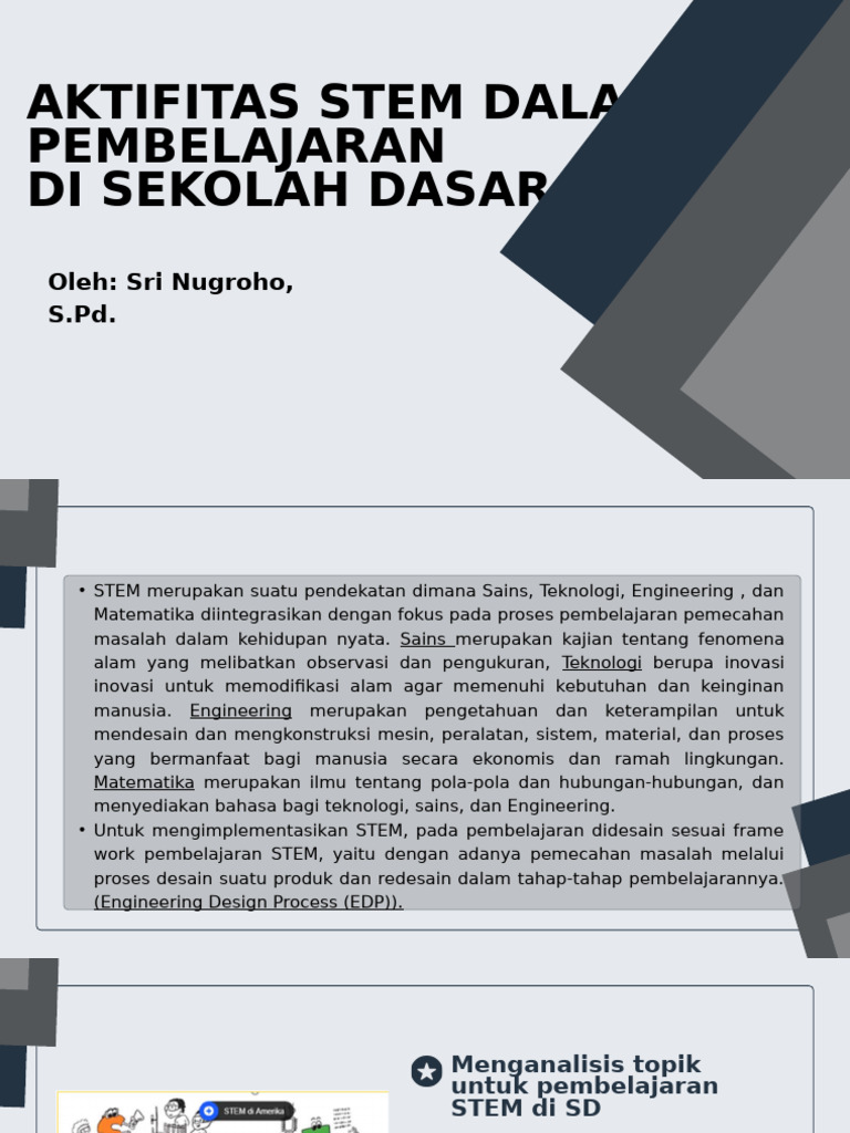 Aktifitas STEM Dalam Pembelajaran (Autosaved) .PPTX 1 | PDF