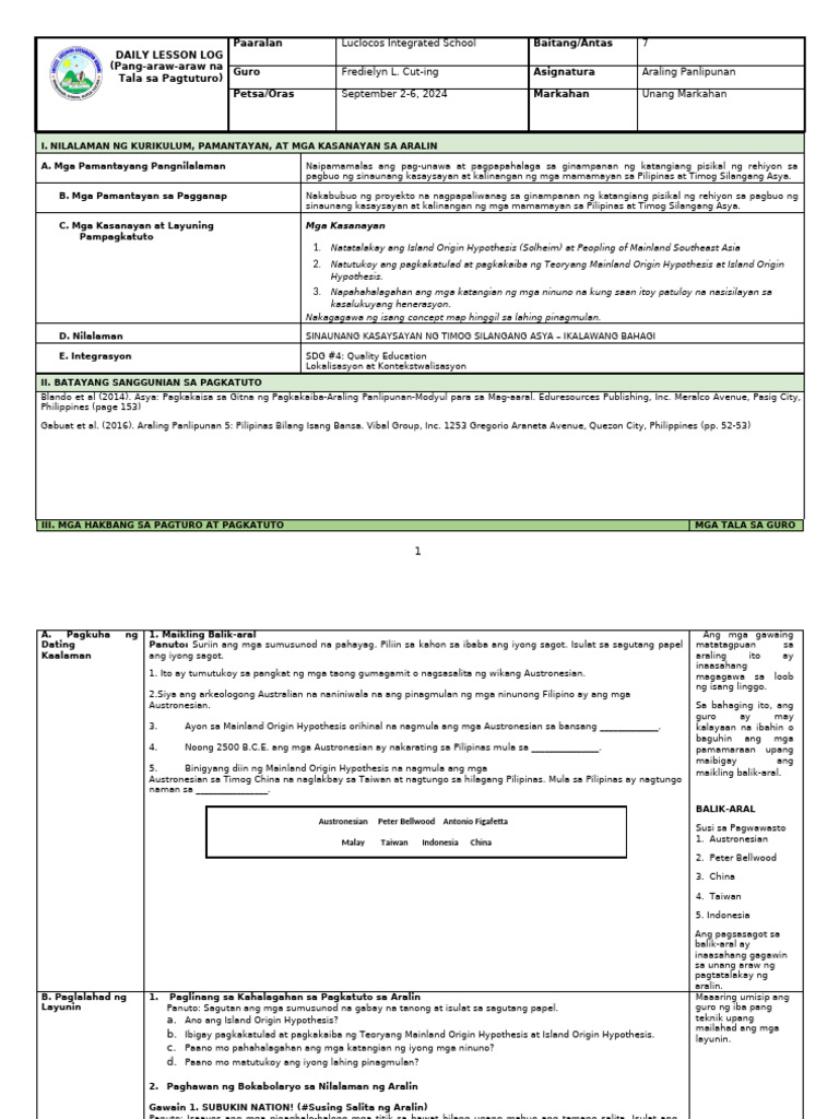 Q1 - LE - AP 7 - Lesson 5 - Week 6 - EDITED | PDF