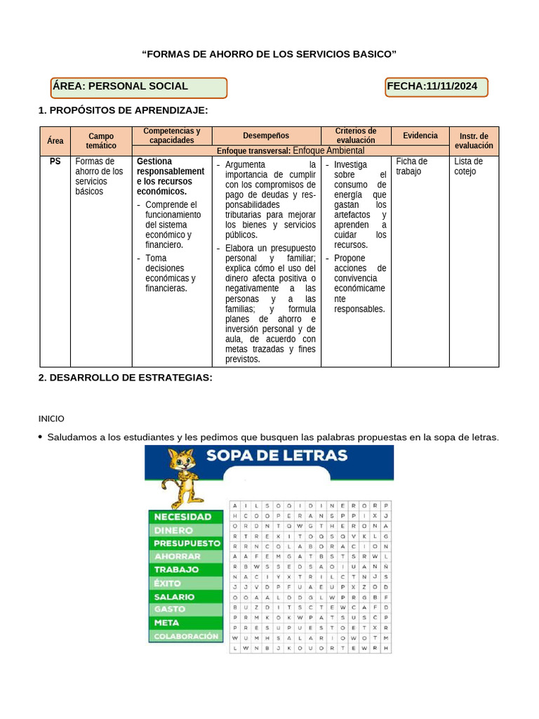 Formas de Ahorro de Los Servicios Basicos | PDF | Ahorro | Evaluación