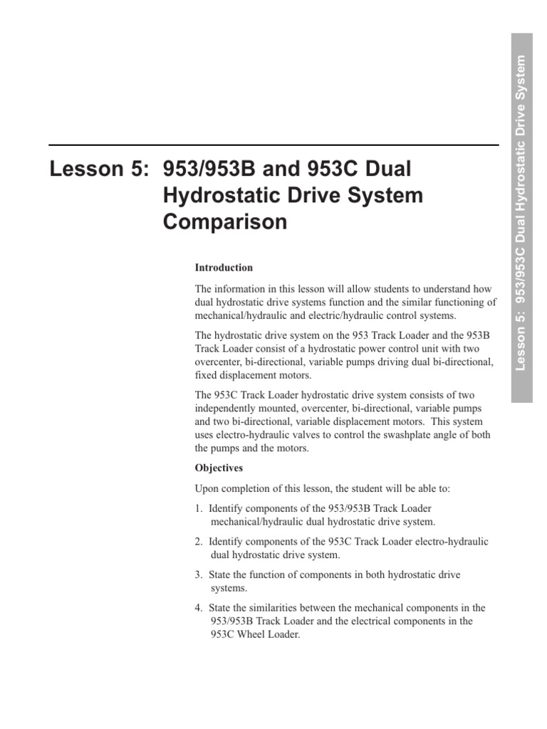 953/953B vs 953C Hydrostatic Drive Systems | PDF | Valve | Pump