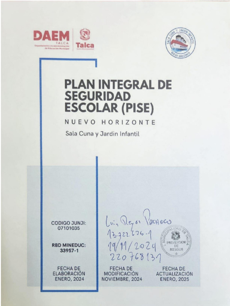 Seguridad Escolar en Jardín Infantil | PDF | Educación de la primera ...