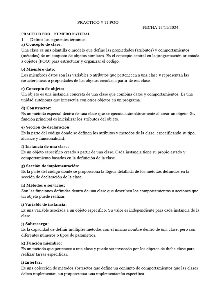 Pratico Teoria Poo | PDF | Objeto (informática) | Clase (Programación ...