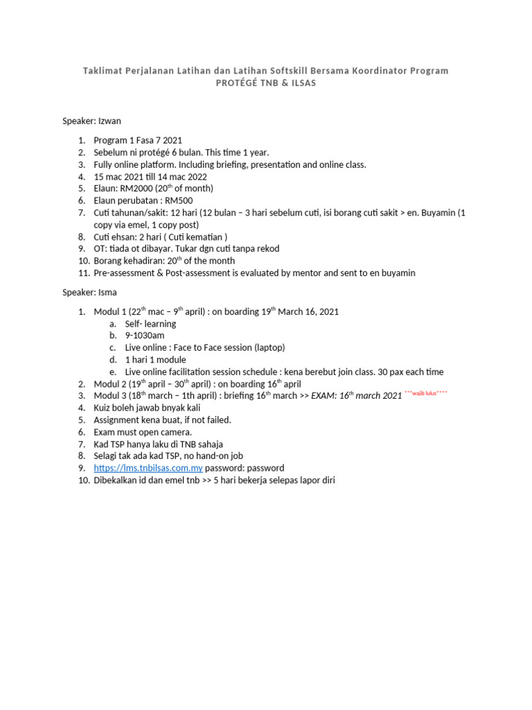 TNB Protégé Program Overview 2021 | PDF