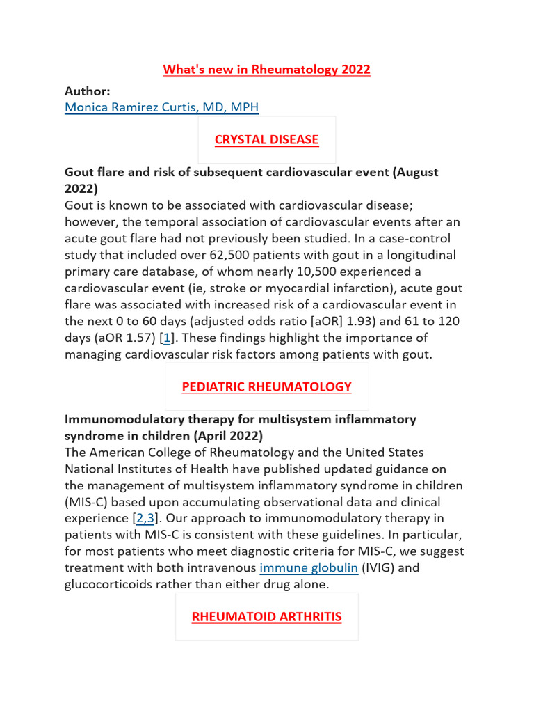 Rheumatology uptodate | PDF | Rheumatoid Arthritis | Immunology