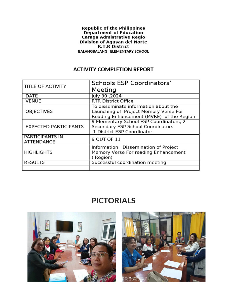 ACR School ESP Coor. Meeting | PDF