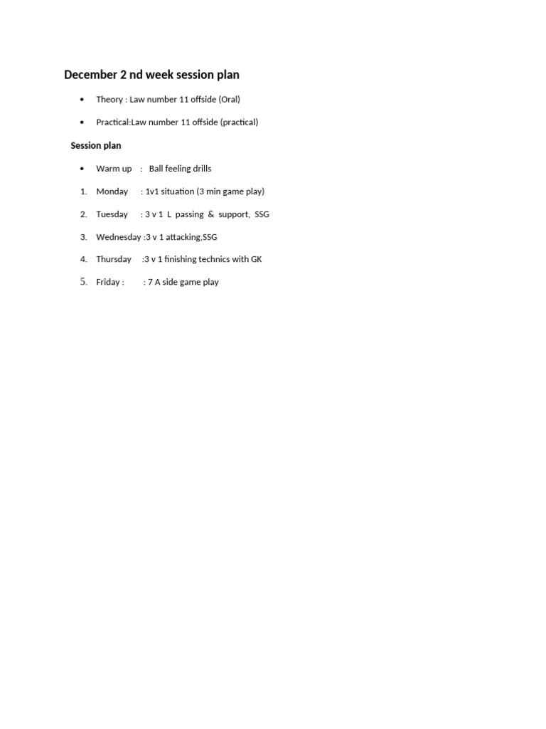 Dec Session Plan | PDF