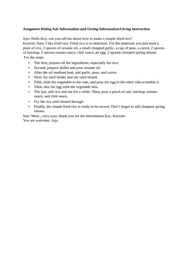 Simple Fried Rice Recipe Guide | PDF
