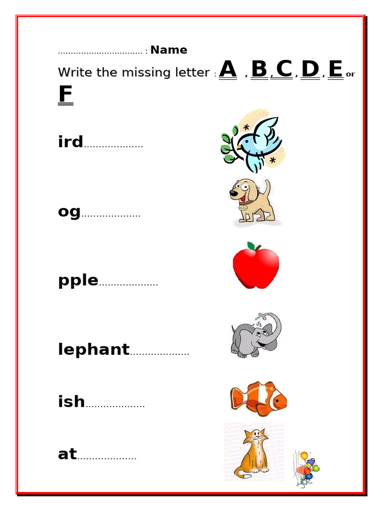 Missing Letters Fun Activities Games - 25183 | PDF