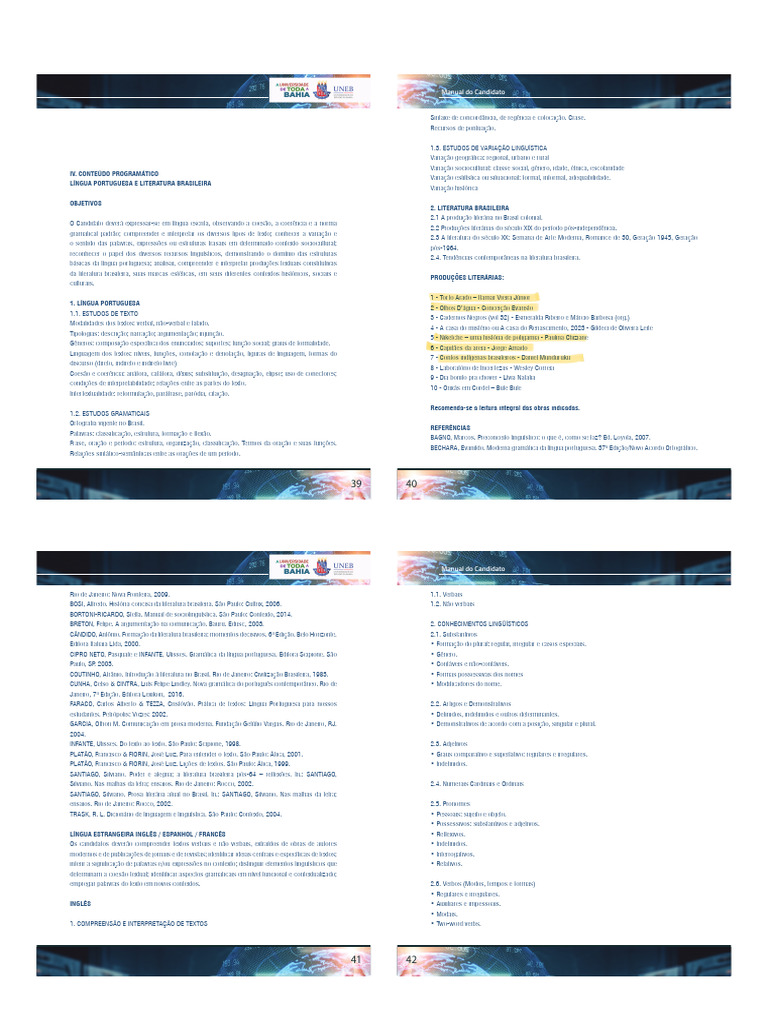 Conteúdo Programático Prova UNEB 2025 | PDF | Eletricidade | Pronome