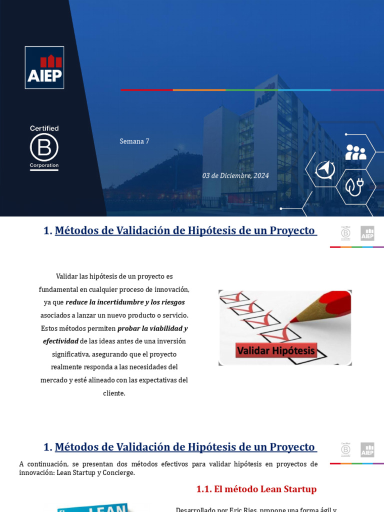 Métodos de Validación de Proyectos Innovadores | PDF | Lean Startup ...