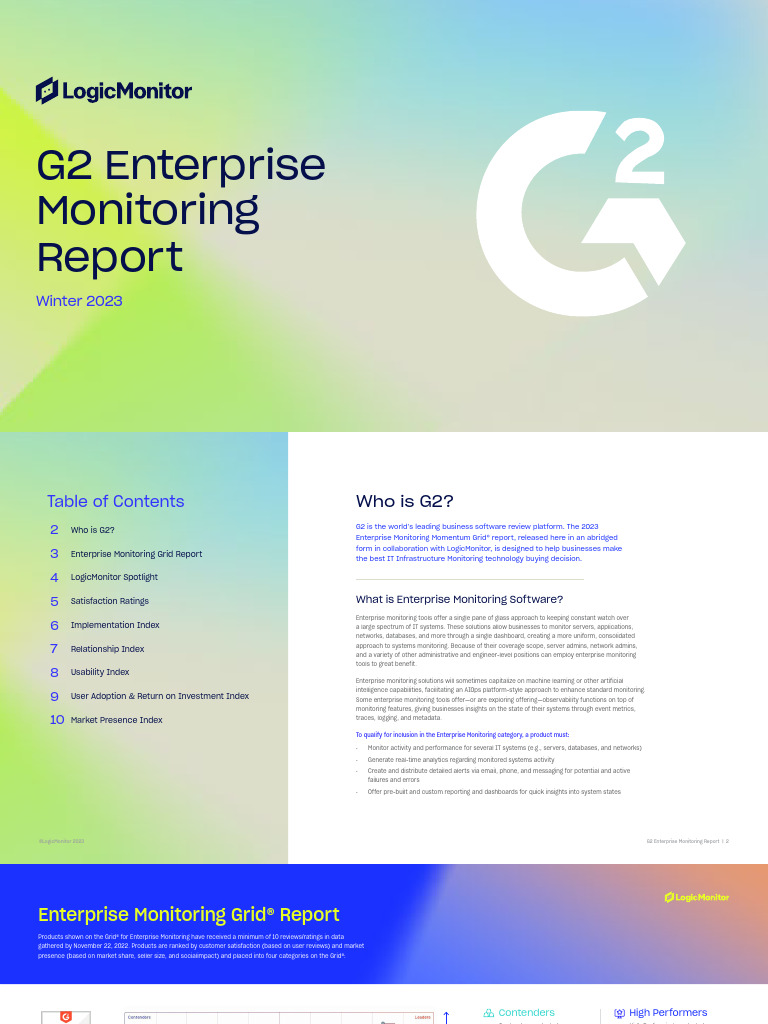 G2 Enterprise Monitoring Report 2023 | PDF | Usability | Databases