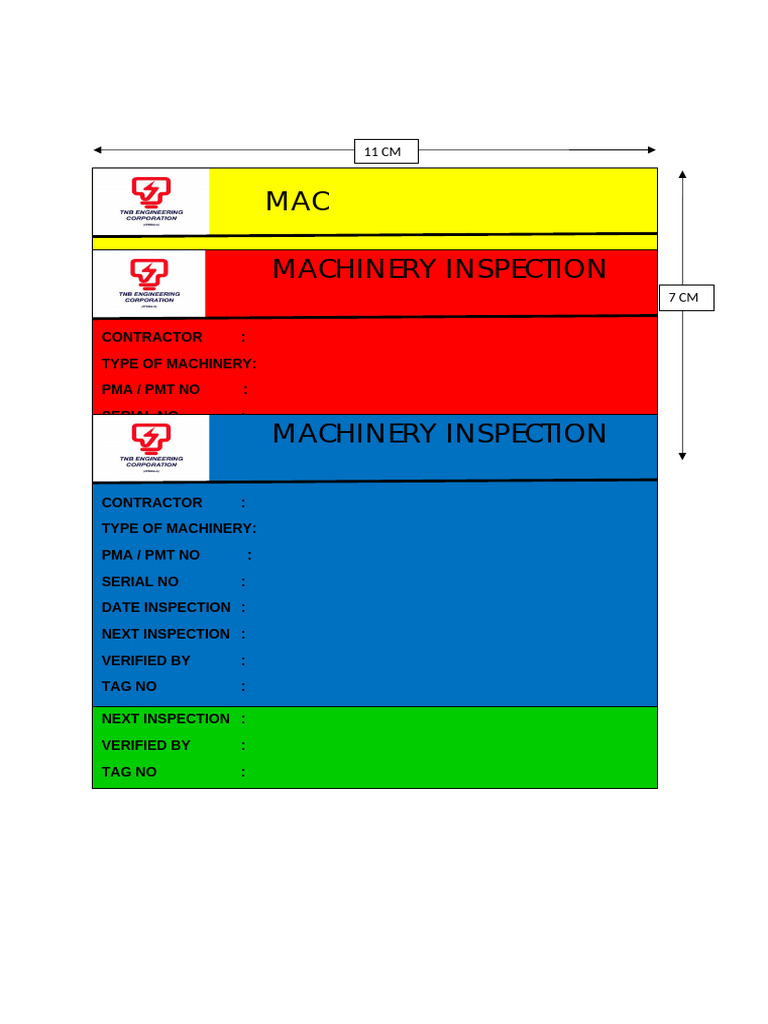 Machinery Inspection Record | PDF