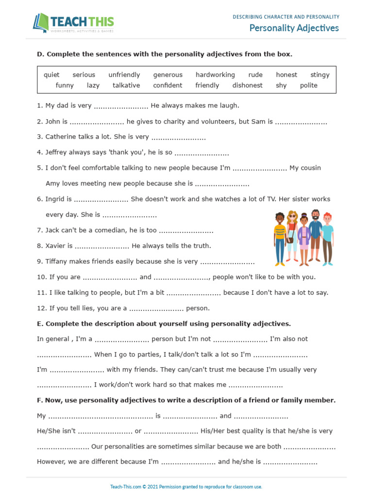 Personality Adjectives Overview | PDF