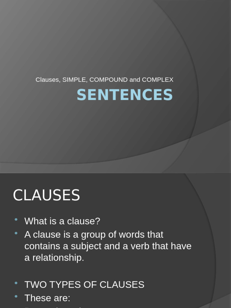 Sentences Powerpoint 2023 | PDF | Clause | Sentence (Linguistics)