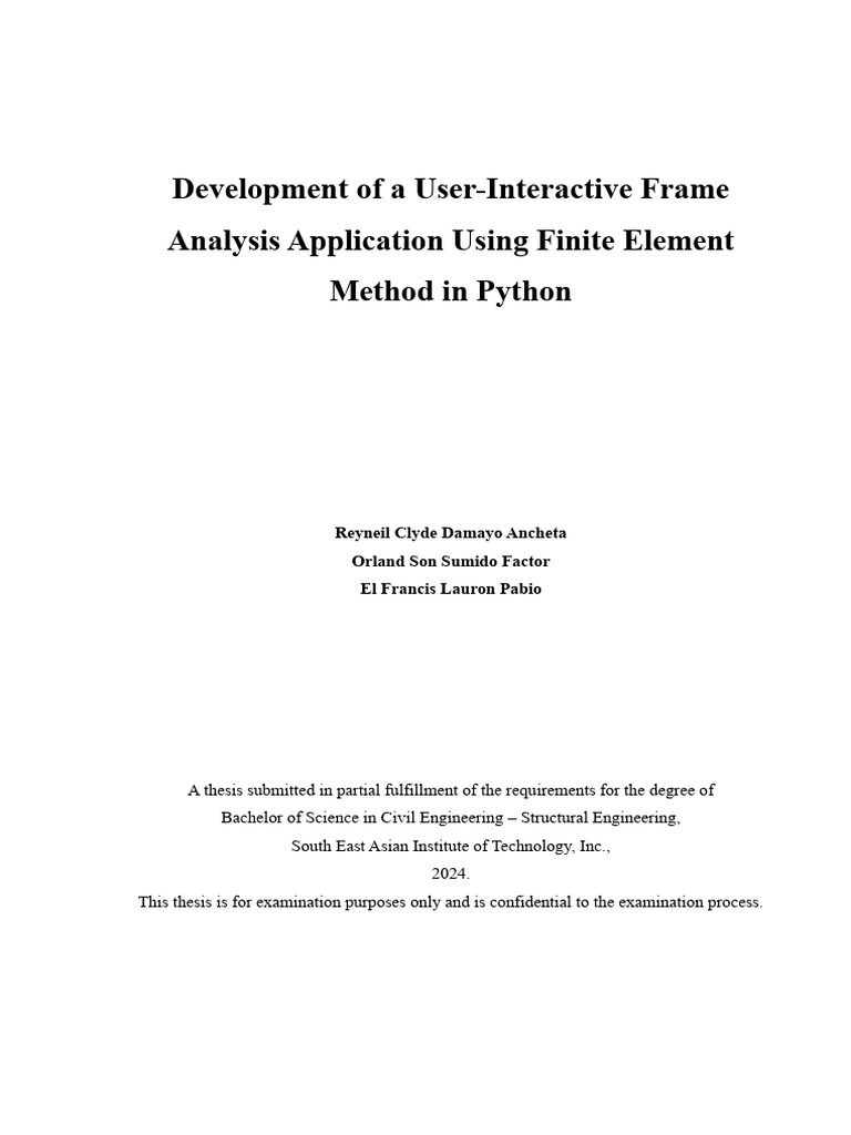 CE FInal | PDF | Structural Analysis | Finite Element Method